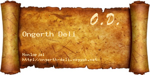 Ongerth Deli névjegykártya